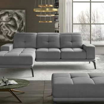 Coltar cu tetiere reglabile Torrense pe dreapta + taburet Monolith 84 imagine