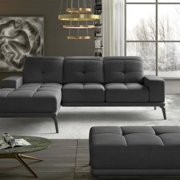 Coltar cu tetiere reglabile Torrense pe dreapta + taburet Monolith 97 imagine