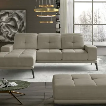 Coltar cu tetiere reglabile Torrense pe dreapta + taburet Paros 02 imagine