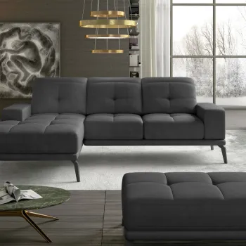 Coltar cu tetiere reglabile Torrense pe dreapta + taburet Paros 06 imagine