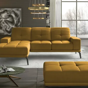 Coltar cu tetiere reglabile Torrense pe dreapta + taburet Riviera 41 imagine