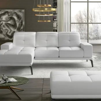 Coltar cu tetiere reglabile Torrense pe dreapta + taburet Soft 17 imagine