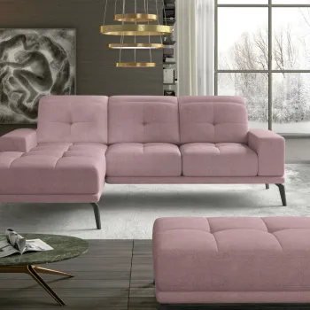 Coltar cu tetiere reglabile Torrense pe dreapta + taburet Soro 61 imagine