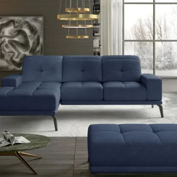 Coltar cu tetiere reglabile Torrense pe dreapta + taburet Soro 76 imagine