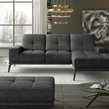 Coltar cu tetiere reglabile Torrense pe stanga + taburet Berlin 02 imagine