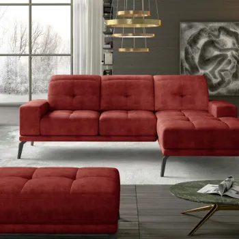 Coltar cu tetiere reglabile Torrense pe stanga + taburet Dora 63 imagine