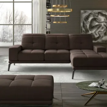 Coltar cu tetiere reglabile Torrense pe stanga + taburet Jasmine 29 imagine