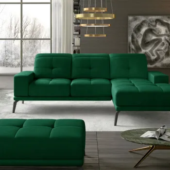 Coltar cu tetiere reglabile Torrense pe stanga + taburet Kronos 19 imagine