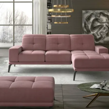 Coltar cu tetiere reglabile Torrense pe stanga + taburet Matvelvet 63 imagine