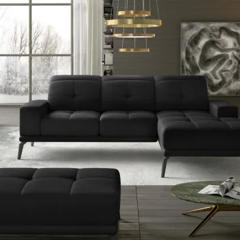 Coltar cu tetiere reglabile Torrense pe stanga + taburet Matvelvet 99 imagine