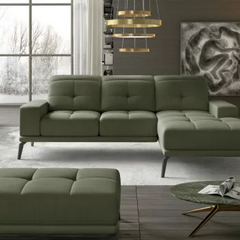 Coltar cu tetiere reglabile Torrense pe stanga + taburet Monolith 38 imagine