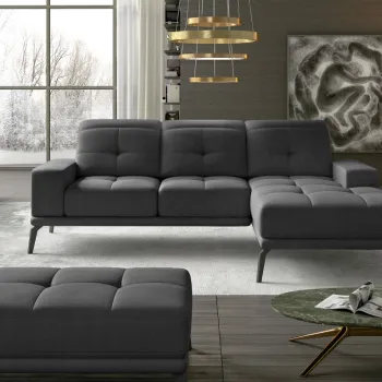 Coltar cu tetiere reglabile Torrense pe stanga + taburet Monolith 97 imagine