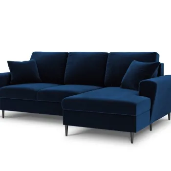 Coltar extensibil Kyoto 4 locuri catifea picioare negre imagine