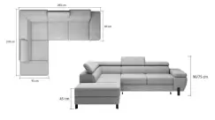 Coltar living extensibil Molina L pe dreapta - L264 x l210 x h90 cm imagine