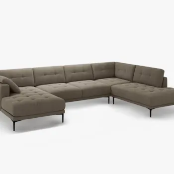 Coltar panoramic Bemy 7 locuri catifea Salvador L373 cm imagine