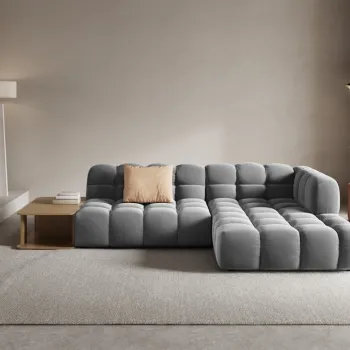 Coltar Sky 4 locuri catifea + masuta de cafea imagine