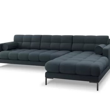 Coltar tapitat Bali 5 locuri picioare negre - L293 x l185 x h75 imagine