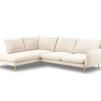 Coltar Vienna 6 locuri velvet picioare aurii L275 cm imagine