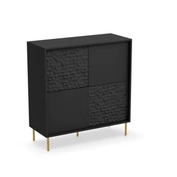 Comoda Bullet KM-2 L100 cm negru/auriu imagine