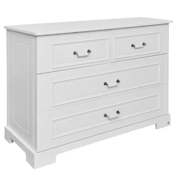 Comoda eleganta Ines alba cu 4 sertare L120 cm imagine