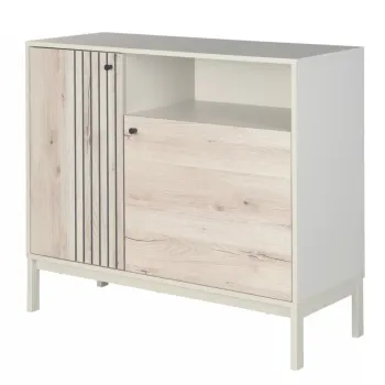 Comoda Frost K2 stejar alpin/alb-galbui imagine