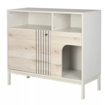 Comoda Frost K3 stejar alpin/alb-galbui imagine