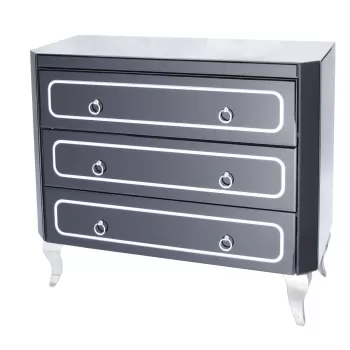 Comoda Marina II negru/silver - H78 cm imagine