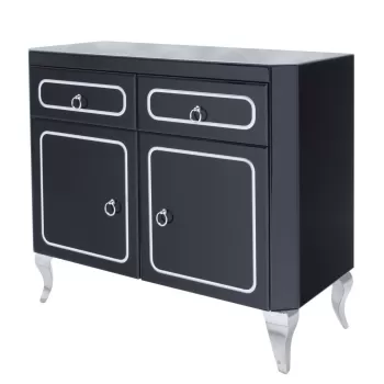 Comoda Marina negru/silver - H78 cm imagine