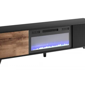 Comoda Random RTV-K cu semineu stejar wotan/negru imagine