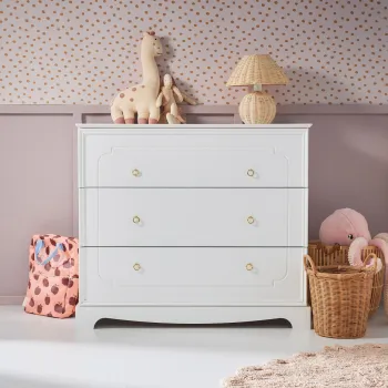 Comoda Royal alba cu 3 sertare imagine