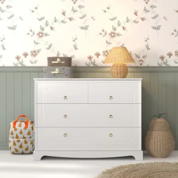 Comoda Royal alba cu 4 sertare imagine