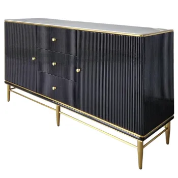 Comoda Violino negru/auriu/marmura alba L150 cm imagine