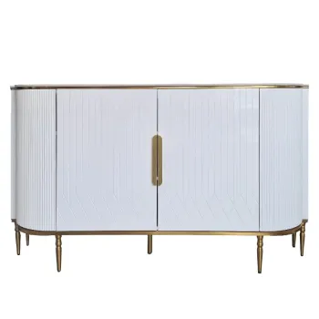 Comoda Vivien alb/auriu L160,5 cm imagine