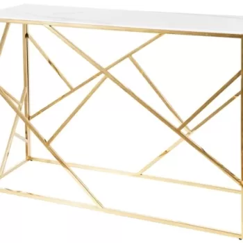 Consola Escada C II Marmura alba/Gold - H78 imagine