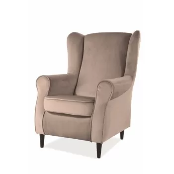 Fotoliu Baron velvet bej Blu28/wenge imagine