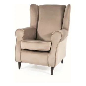 Fotoliu Baron velvet bej inchis/wenge Blu40 imagine