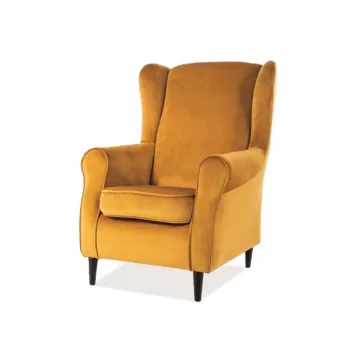 Fotoliu Baron velvet curry Blu68/wenge imagine