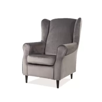 Fotoliu Baron velvet gri Blu14/wenge imagine
