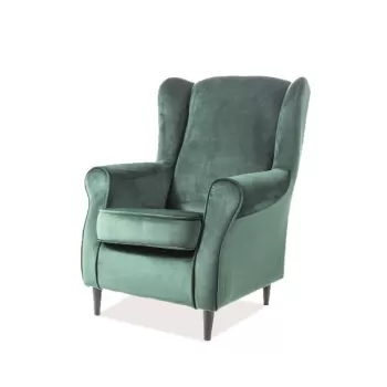 Fotoliu Baron velvet verde Blu78/wenge imagine