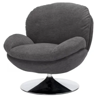 Fotoliu Brigitte gri inchis/crom Brego18 imagine