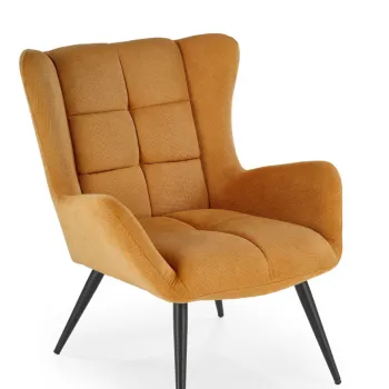 Fotoliu Byron stofa mustariu H92 cm imagine