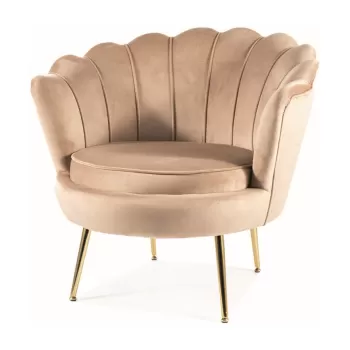 Fotoliu Camellia 1 velvet bej Blu28/auriu imagine