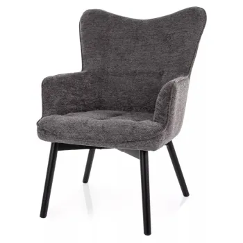 Fotoliu Carmen gri/negru mat Raven15 imagine