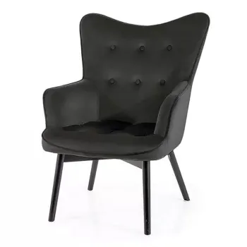 Fotoliu Carmen velvet negru Blu19/negru mat imagine