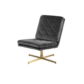 Fotoliu Carrera Velvet gri inchis - H87 cm imagine