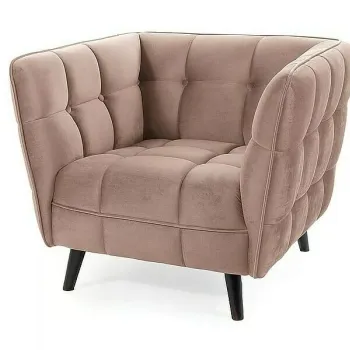 Fotoliu Castello 1 velvet bej inchis Blu40/wenge imagine