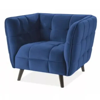 Fotoliu Castello 1 velvet bleumarin/wenge Blu86 imagine