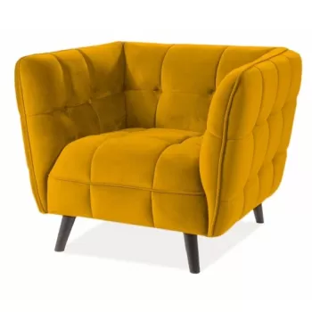 Fotoliu Castello 1 velvet curry Blu68/wenge imagine