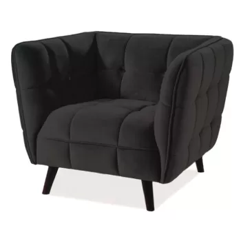 Fotoliu Castello 1 velvet negru Blu19/wenge imagine