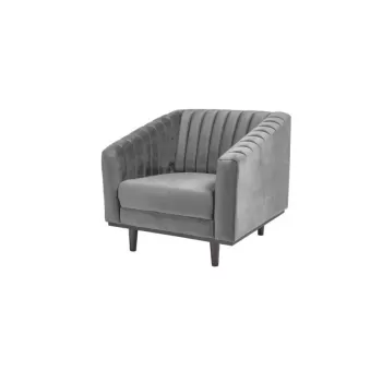 Fotoliu catifea Asprey 1 gri - H 78 cm imagine